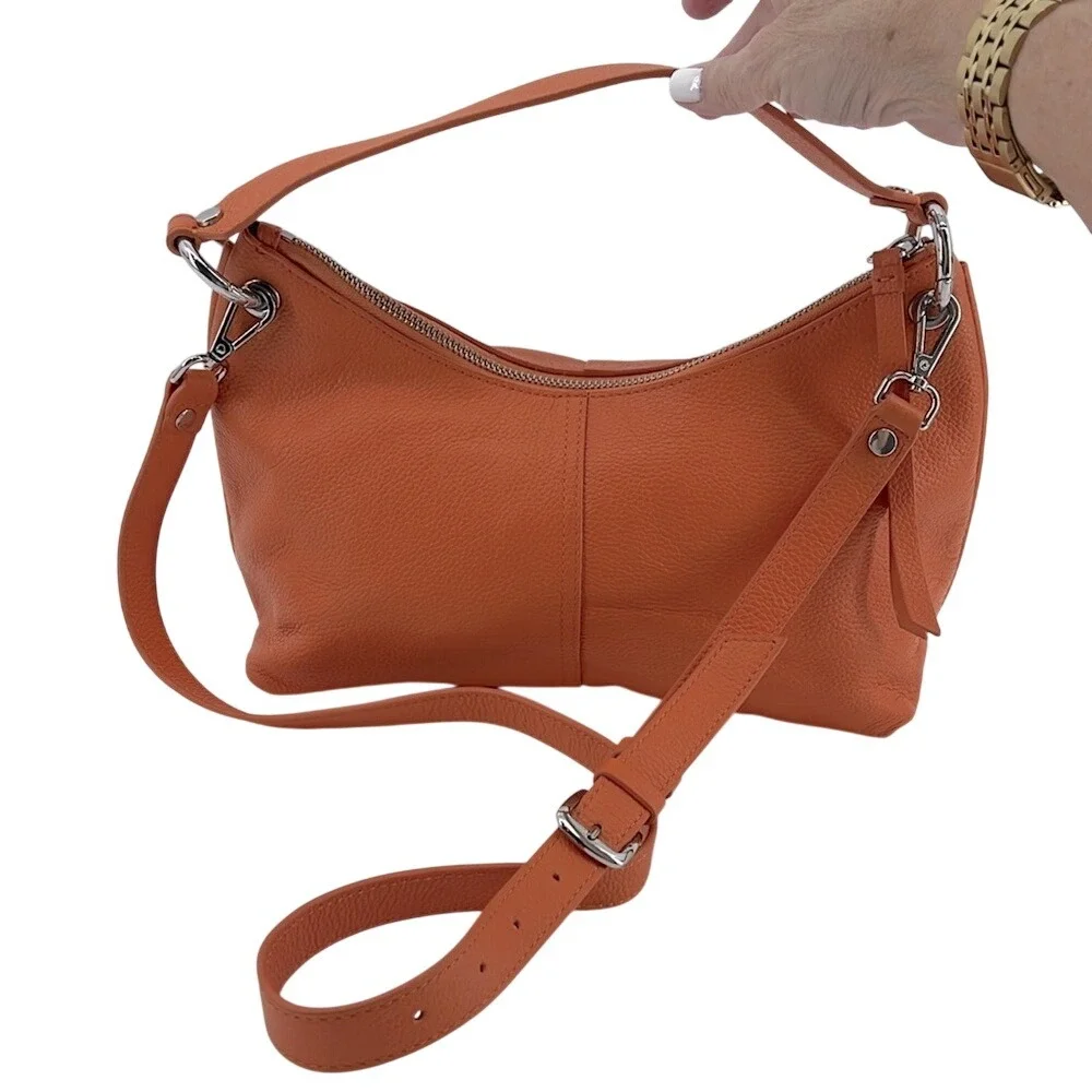 NEW & OTHER STORIES Soft Leather‎ Crossbody Shoulder Bag Orange
